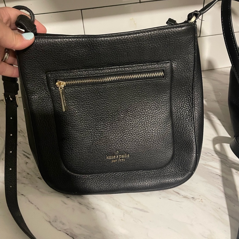 Kate Spade Black Pebbled Leather Shoulder Bag
